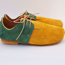 『plie lace-shoes』masterd-yellow x green suede leather 2枚目の画像