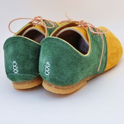 『plie lace-shoes』masterd-yellow x green suede leather 3枚目の画像