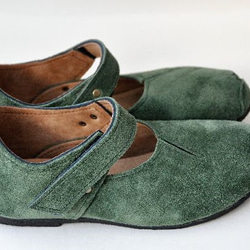 『plie MT-shoes』green suede leather 5枚目の画像