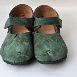 『plie MT-shoes』green suede leather 6枚目の画像