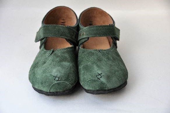 『plie MT-shoes』green suede leather 6枚目の画像