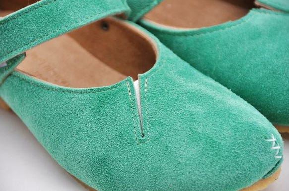 “Plie MT-shoes”淺綠色絨面革 第4張的照片