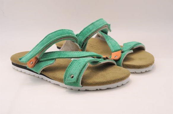 『belt sandals』light-green suede leather 1枚目の画像