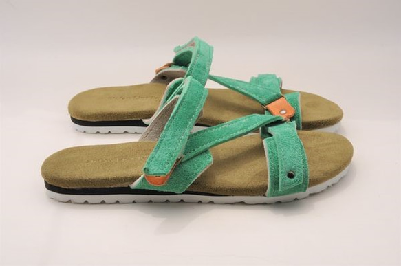 『belt sandals』light-green suede leather 2枚目の画像