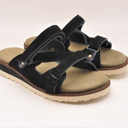 『belt sandals』black suede leather 1枚目の画像