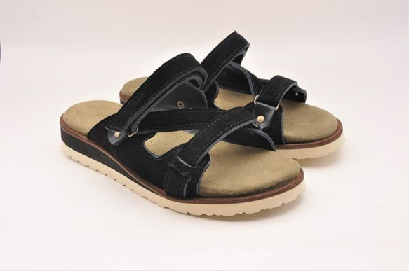 『belt sandals』black suede leather 1枚目の画像