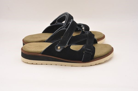 『belt sandals』black suede leather 2枚目の画像