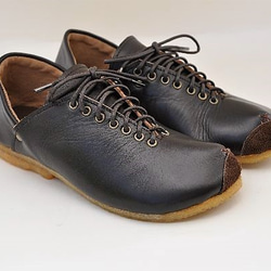 【受注製作】ROUND sneakers (natural leather) 1枚目の画像