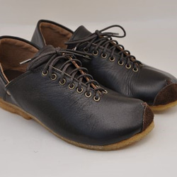 【受注製作】ROUND sneakers (natural leather) 2枚目の画像