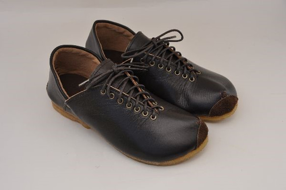 【受注製作】ROUND sneakers (natural leather) 3枚目の画像