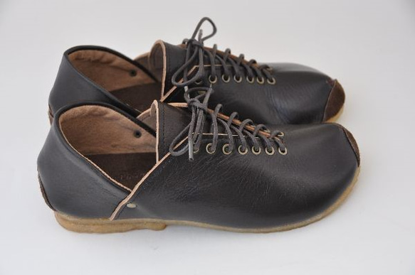 【受注製作】ROUND sneakers (natural leather) 7枚目の画像