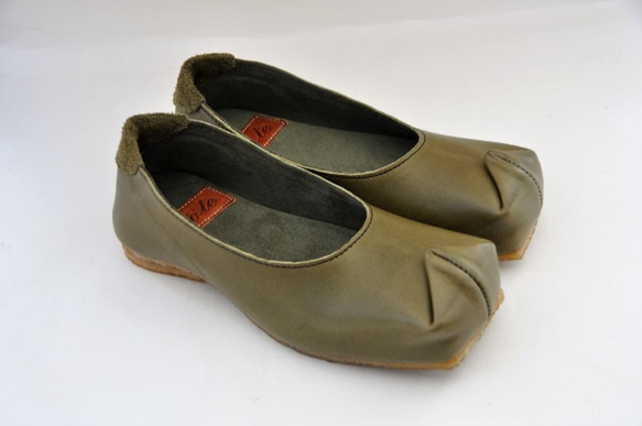 【受注制作】SQUARE shoes (natural leather) 4枚目の画像