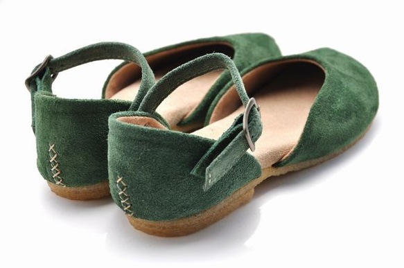 『plie sandals』green suede leather 3枚目の画像