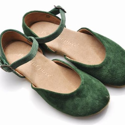 『plie sandals』green suede leather 4枚目の画像