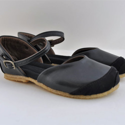 ROUND sandals #natural leather 2枚目の画像