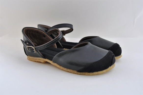 ROUND sandals #natural leather 2枚目の画像
