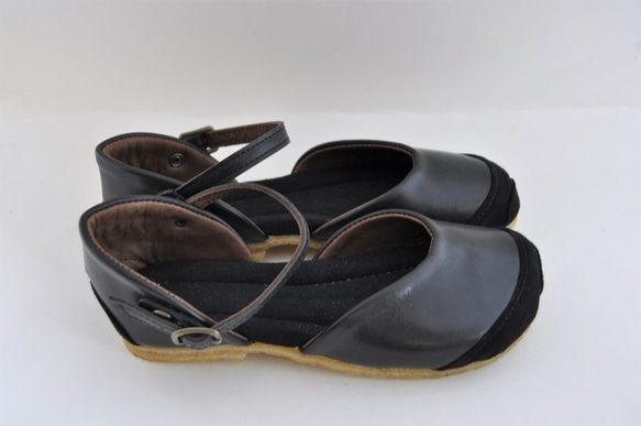 ROUND sandals #natural leather 3枚目の画像