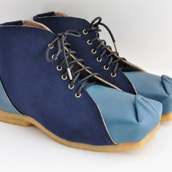 SQUARE boots #natural leather #micro-fiber #受注製作 1枚目の画像