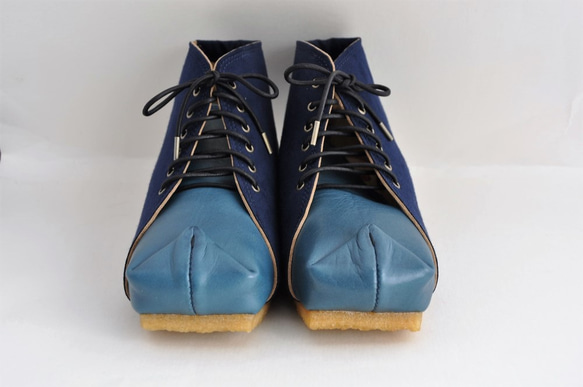 SQUARE boots #natural leather #micro-fiber #受注製作 5枚目の画像