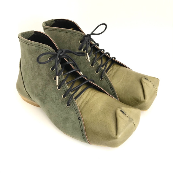 SQUARE boots #natural leather #micro-fiber #受注製作 2枚目の画像