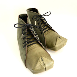 SQUARE boots #natural leather #micro-fiber #受注製作 6枚目の画像