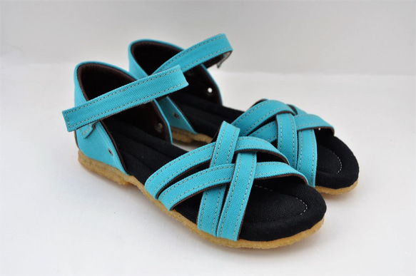 【受注製作】ROUND mesh-cross sandals 2枚目の画像