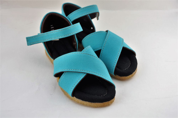 ROUND cross-belt sandals #倉敷帆布 #受注製作 ＃天然素材 5枚目の画像