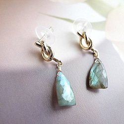 大粒 変形ラブラドライトのピアス 109 ピアス（スタッド・一粒） Coco