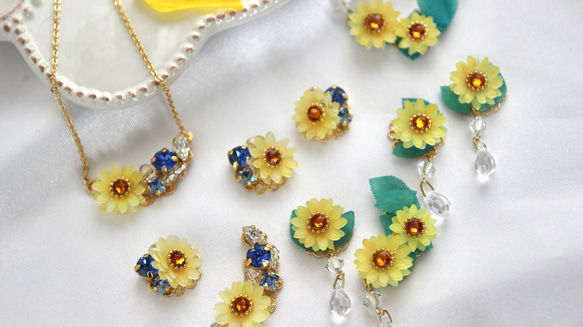 向日葵田耳夾 第4張的照片