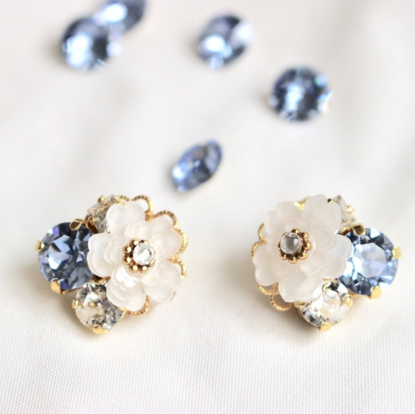 冰花與淺藍寶石耳環 第1張的照片