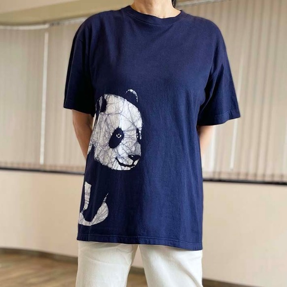 パンダTシャツ職人手染め／サイズ／S~XL 4枚目の画像