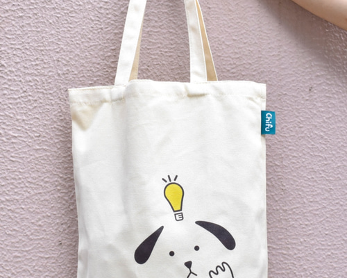 みゆきちゃん　バッグ 電球ワンちゃん | イラスト、トートバッグ、エコバッグ トート