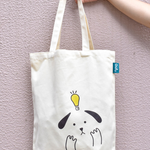 電球ワンちゃん | イラスト、トートバッグ、エコバッグ トート