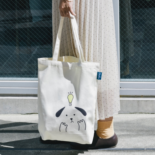 ワンちゃんバッグ 電球ワンちゃん | イラスト、トートバッグ、エコバッグ トート