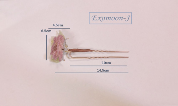 薔薇のかんざし　バラかんざし　＊グラスビーズ＊簪＊着物＊和装＊京紫＊かんざし＊薔薇＊バラ 5枚目の画像