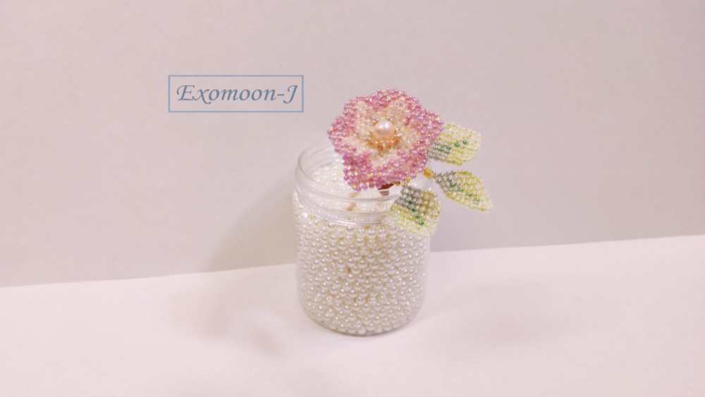 薔薇のかんざし　バラかんざし　＊グラスビーズ＊簪＊着物＊和装＊京紫＊かんざし＊薔薇＊バラ