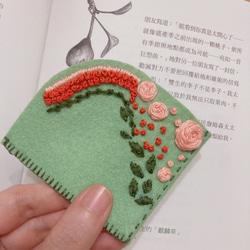 不織布手工刺繡藝術書籤 手帳 書夾 有3款 附贈水彩手繪書卡 第4張的照片