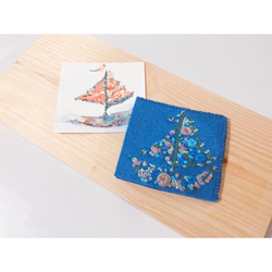 不織布手工刺繡藝術書籤 手帳 書夾 有3款 附贈水彩手繪書卡 第6張的照片
