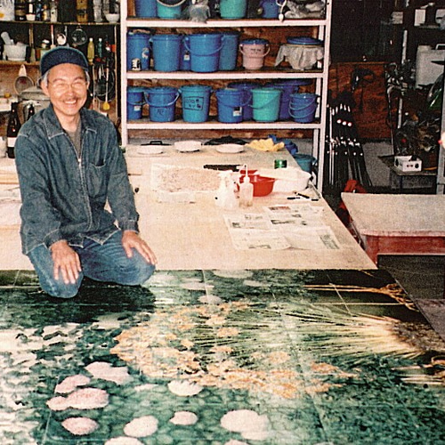 蒼土窯 前田和 草木捺彩陶 熊本の野草 ノブドウ 陶額 Japanese Ceramic Artist - Soudogama - Kazu Maeda, in Kumamoto