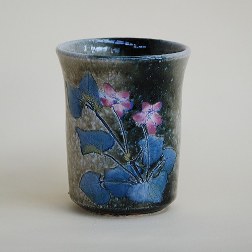 蒼土窯 前田和 草木捺彩陶 熊本の野草 ノブドウ 陶額 草花に永遠の命を吹き込む「草木捺彩陶」 ティーカップ 蒼土窯 通販