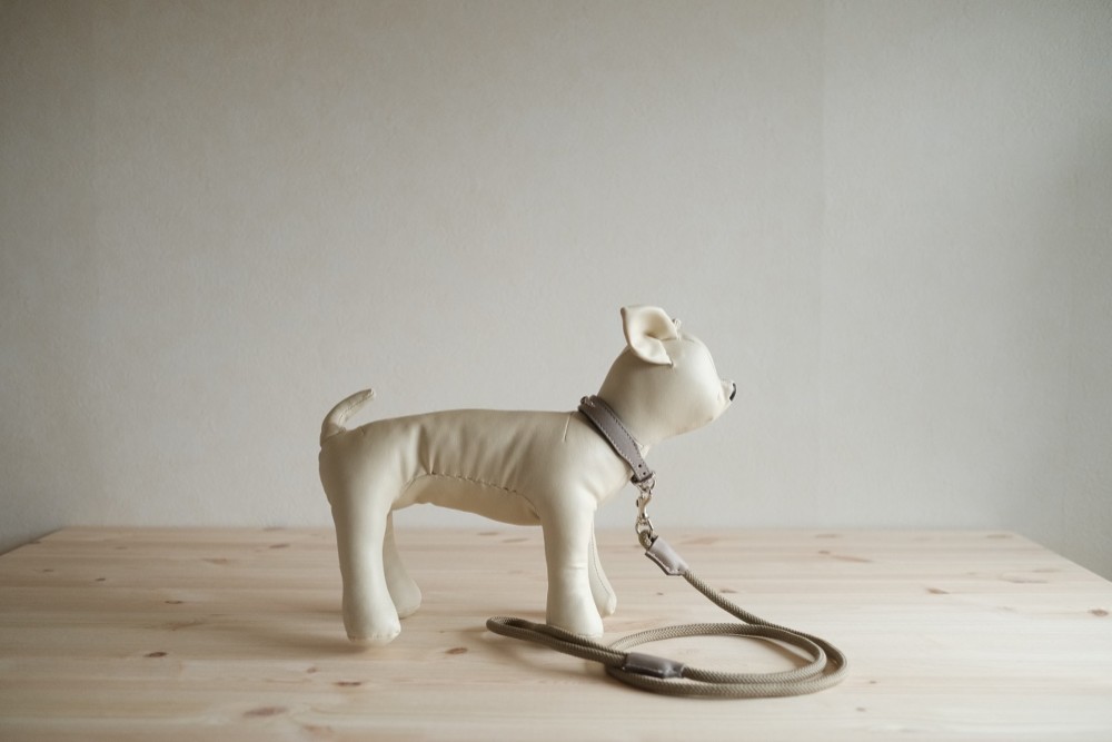 genic ブレイドリード＆カラー　ガーデニアホワイト　牛皮革　首輪 genic ブレイドリード＆カラー ガーデニアホワイト 牛皮革 首輪 genic