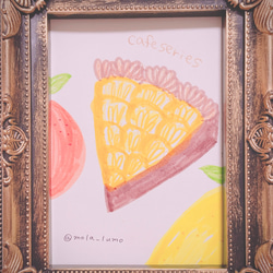 オレンジとレモンのグラデーションカラー　ピアス　イヤリング　ビジュー　レジン　柑橘　シンプル　スクエア　カフェ　フルーツ 3枚目の画像