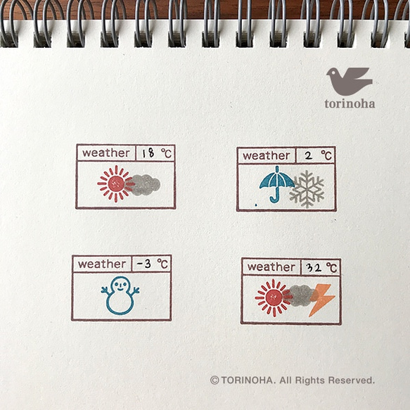 手帳スタンプ　お天気 スタンプ セット　鳥の葉工房 2枚目の画像