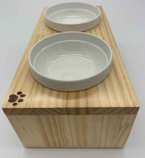 ◆MAPLE◆　ペット用 木製食器スタンド(クリアー) 1枚目の画像