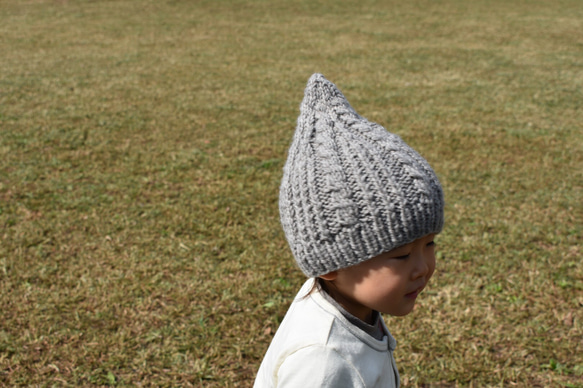 とんがり帽(ツンツンアラン)/ライトピンク/子供サイズ 5枚目の画像