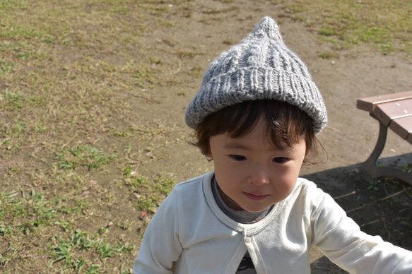 とんがり帽(ツンツンアラン)/ライトピンク/子供サイズ 6枚目の画像