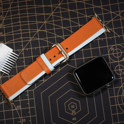 高級革使用Apple Watch　レザーベルト　腕時計ベルト　バンド　B2　総手縫い製作 2枚目の画像