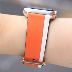 高級革使用Apple Watch　レザーベルト　腕時計ベルト　バンド　B2　総手縫い製作 6枚目の画像