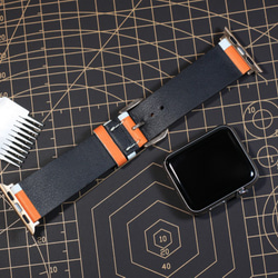 高級革使用Apple Watch　レザーベルト　腕時計ベルト　バンド　B2　総手縫い製作 9枚目の画像