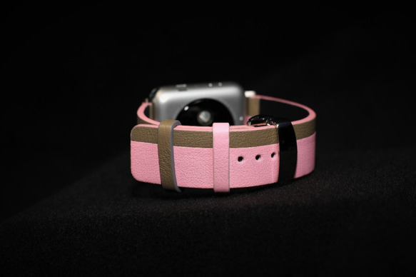 高級革使用Apple Watch レザーベルト　腕時計ベルト　バンド　B3　総手縫い製作 8枚目の画像